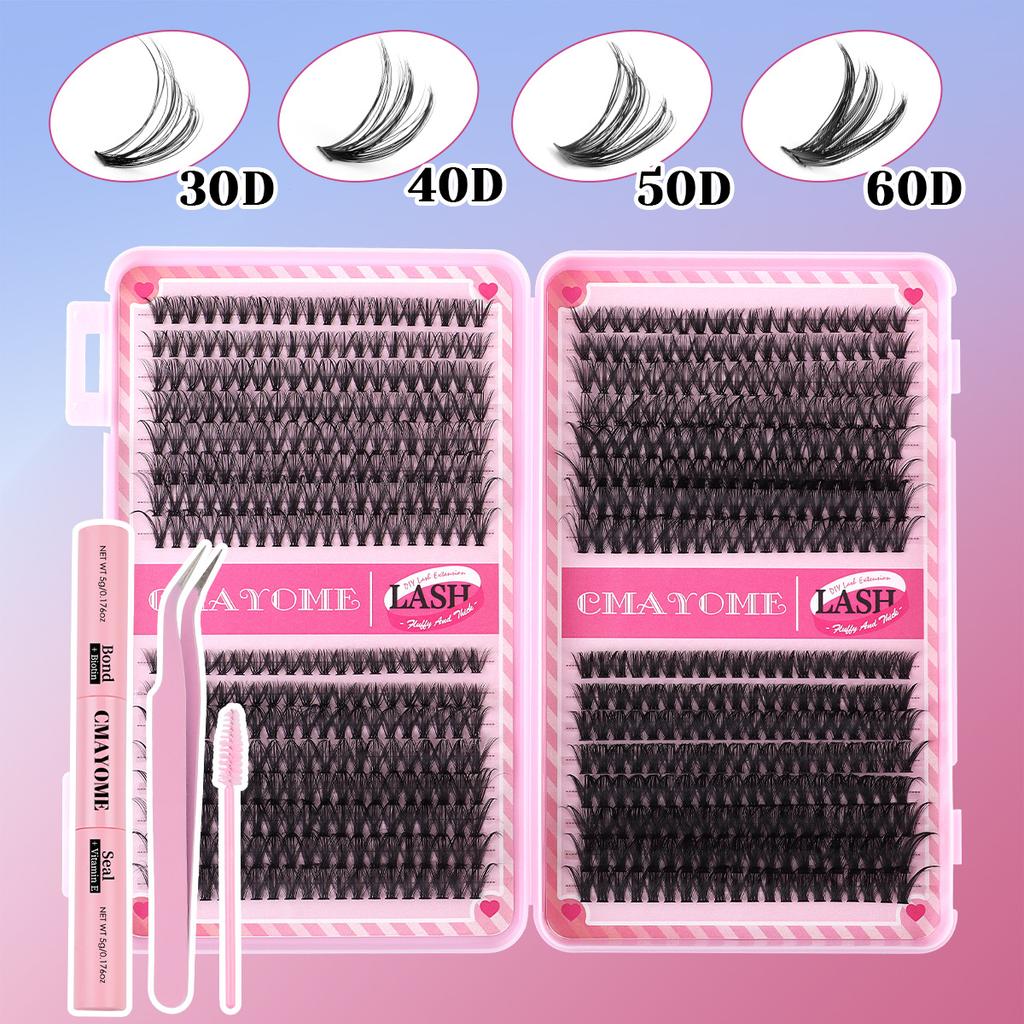 640 Tufts Of D-Curve Single Tufts Of False Eyelashes 10-16Mmdiy Dense Natural Segmented Grafting