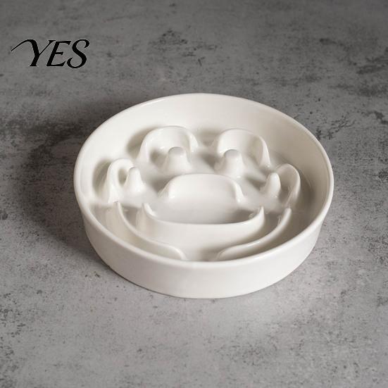 Spine Protection Pet Bowl Elevated Slow Feeder, Ceramic Dog with Stand, Prevents Holder Choking, Protects Spine, Raised Food for Cats Dogs Anti-Choke