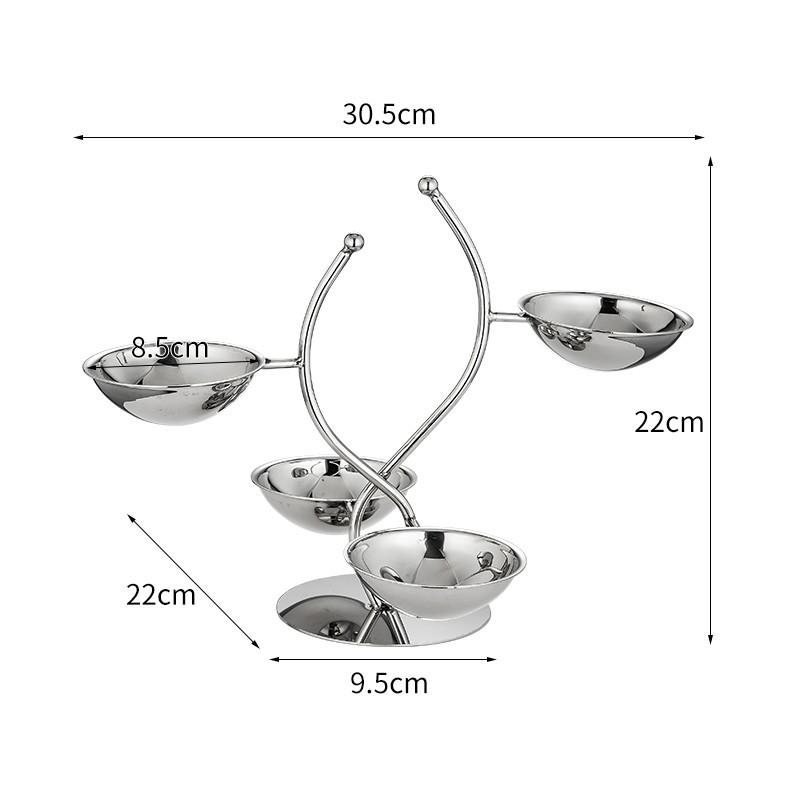 Stainless Steel Snack Platter 3-layer Fruit Plate Snack Bowl Dessert Plate Candy Bowl Pastry Plates Dried Fruit Platter Dish