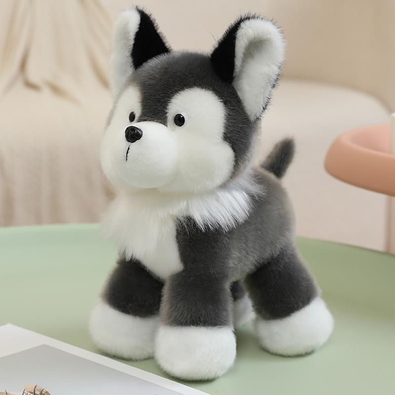 Poupée Peluche Chien Mignon Dessin Animé 25cm Husky Golden Retriever Border Collie Schnauzer Animal en Peluche Décoration de Maison Cadeau Pour Enfants about 25cm
