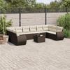 Vidaxl 11-Cz. Garden Furniture Set With Cushions, Brown, PE Rattan