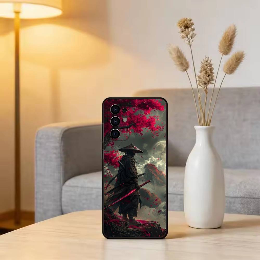 J-Japanese Bushido S-Samurai Phone Case For Samsung S25,S24,S21,S22,S23,S30,Ultra,S20,Plus,Fe,Soft Silicone Black Cover