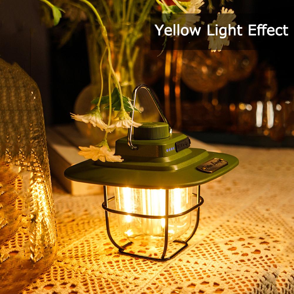 1-2PCS Camping Lantern 2000mA 3.8 W 3.7 V 3700-6500k Stepless Dimming Emergency Light Waterproof Rechargeable for Outdoors