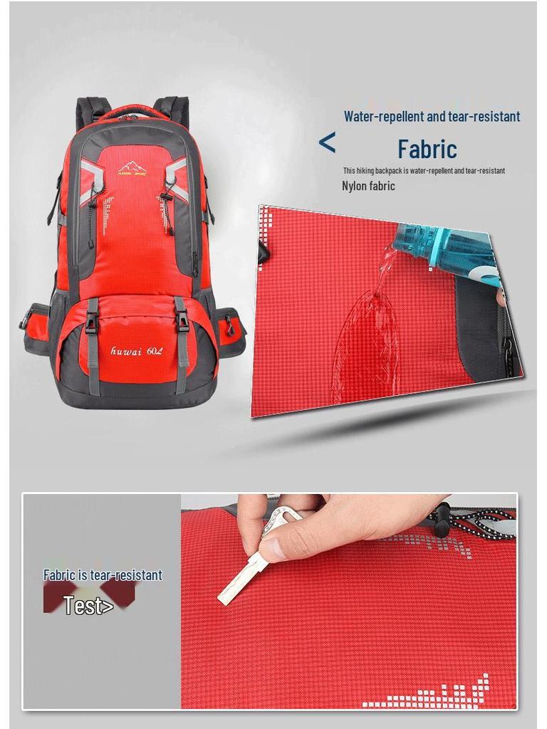 Cross-Border Mountaineering Backpack: 40L/60L Large-Capacity Travel & Cycling Bag, Double Shoulder, Hiking Backpack