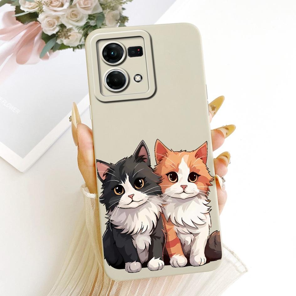 Case For OPPO Reno 7 8 4G Cover CPH2457 CPH2363 Lovely Cartoon Soft Silicone Matte Bumper For OPPO F21 Pro Cases F21s Pro Fundas