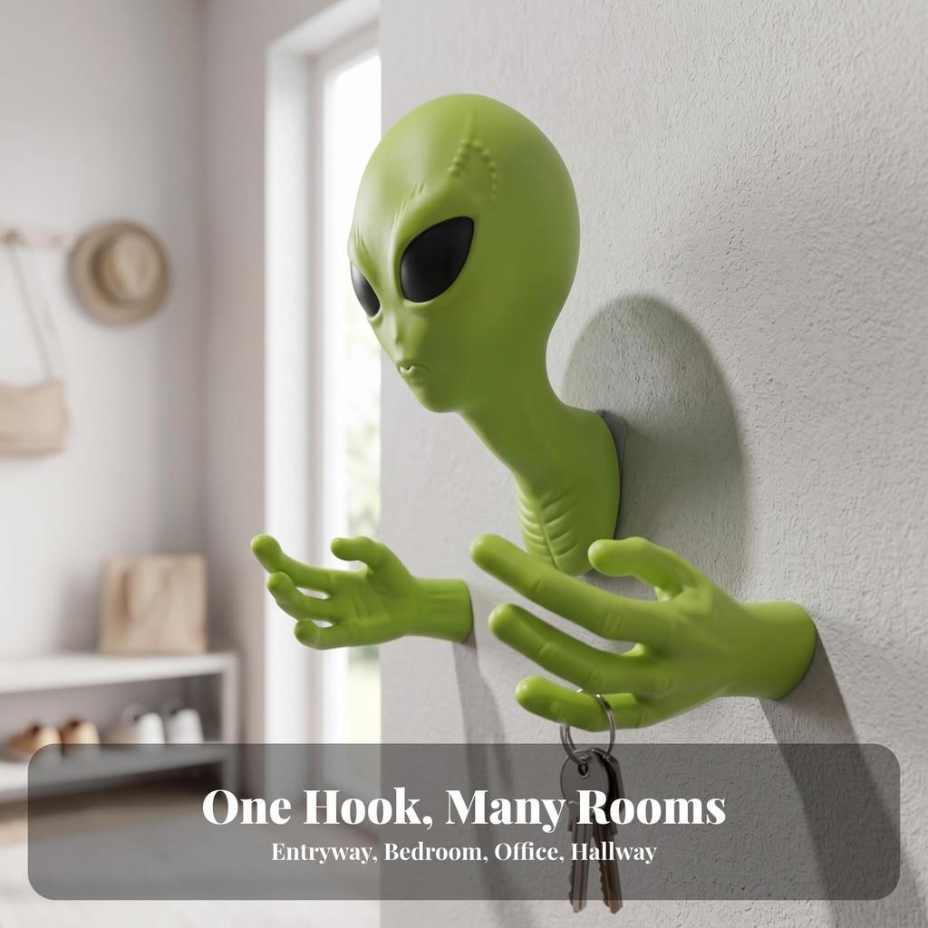 Alien Head Wall Decor Quirky Sculpture Unique for Hallway