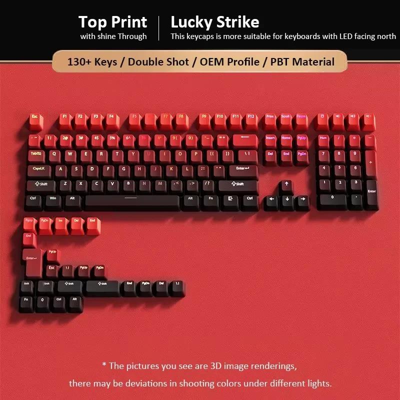 Xiaomi 133+ Keys Black Cherry Profile Double Shot Shine Through PBT Keycaps RGB Backlit Keycaps for Cherry Gateron MX Switches Keyboard