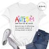 Womens Short Sleeve TShirt Casual Top Brushstroke Autism Fashion Ladies T Shirts Clothing Autism Awareness Print Tee Clothes