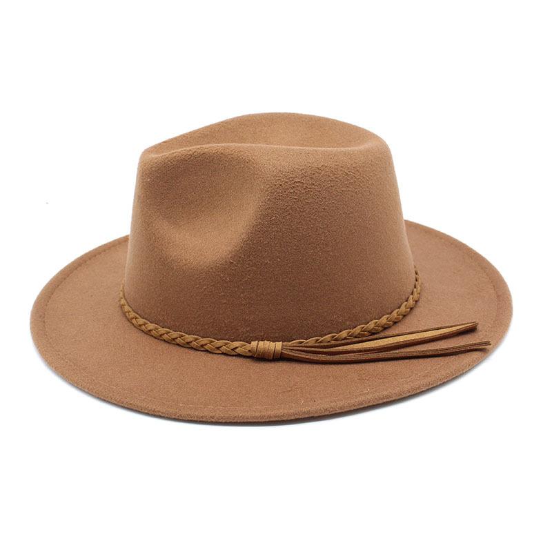 Fedora Hat Woolen Top Hat Jazz Hat Men'S And Women'S Woolen Hats