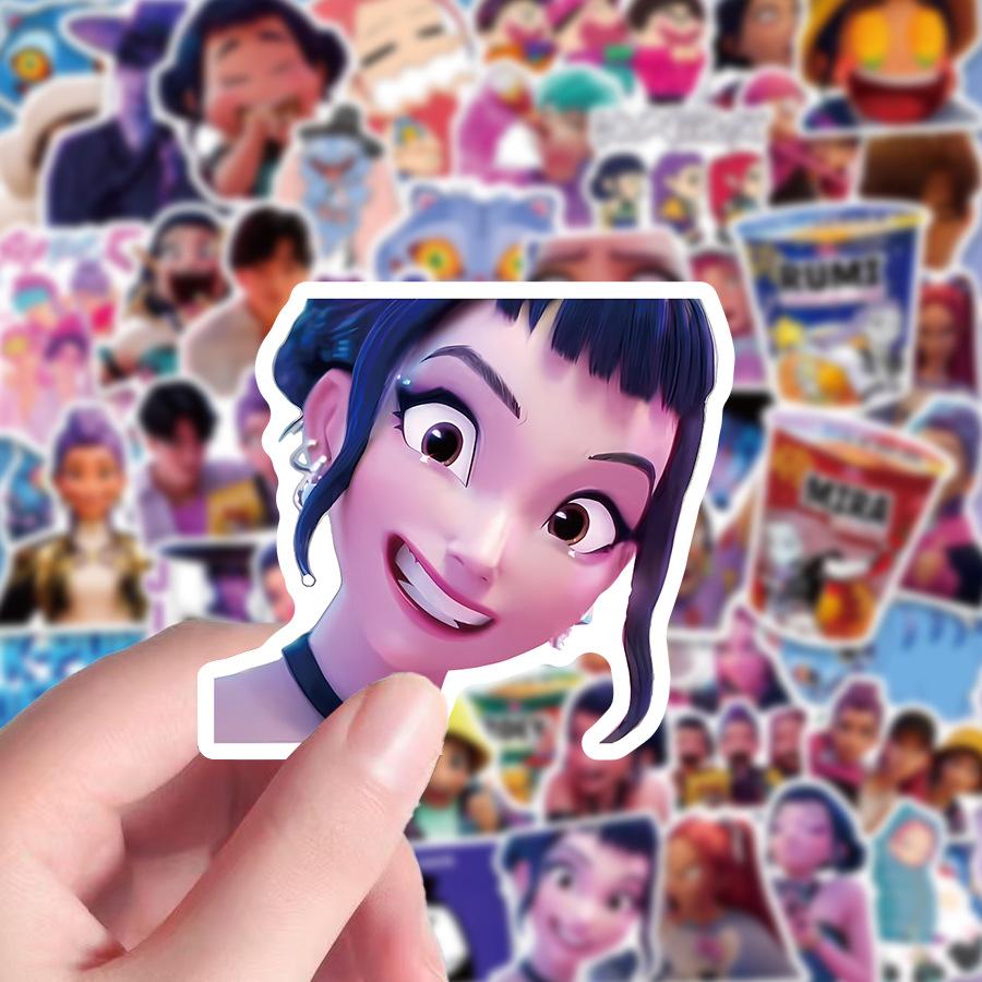 60 Stück KPop Demon Hunters Aufkleber KPop Demon Hunters DIY Aufkleber Scrapbooking Handy Gepäck Skateboard Wasserdichte Aufkleber