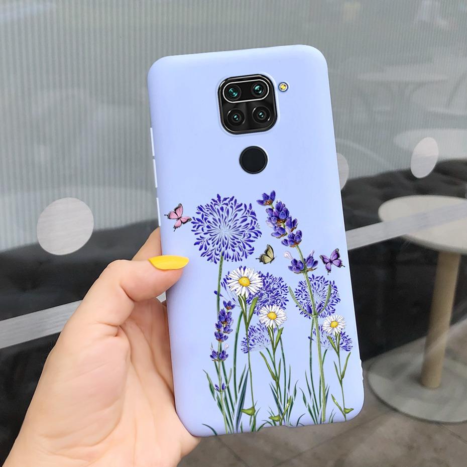 For Xiaomi Redmi Note 9 Case Luxury Sunflower Lavender Silicon Phone Back Cover Case For Redmi Note 9 Pro Max 9s Note9 Soft Etui