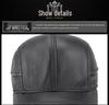 Men's Sheepskin Leather Baseball Cap - Trendy Autumn/Winter Hat for Middle-Aged and Elderly Men