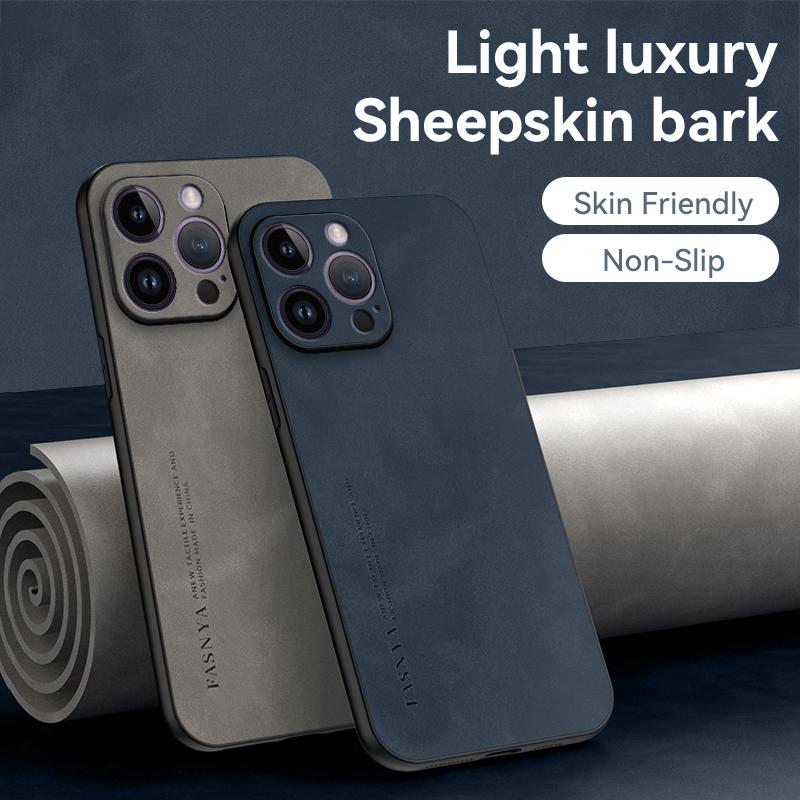 Soft Leather Phone Case For iPhone 13 14 Pro Max 12 11 Pro XS Max X XR 8 7 Plus SE 2 Sheepskin Matte Slim Back Cover