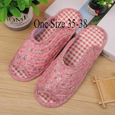 Fashion Women's Indoor Slippers, Spring and Autumn Soft Cotton Slippers, Women's Retro Floral Home Bedroom Slippers Mix Order