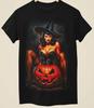 Horror Sexy Witch Tee Unique Halloween Unisex Black Printed TShirt (Ho007)
