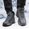 Winter Men Snow Boots Fashion Leather Sneakers Plush Warm Men Boots Outdoor Hiking Boots Work Cotton Shoes for Men Women Size 48