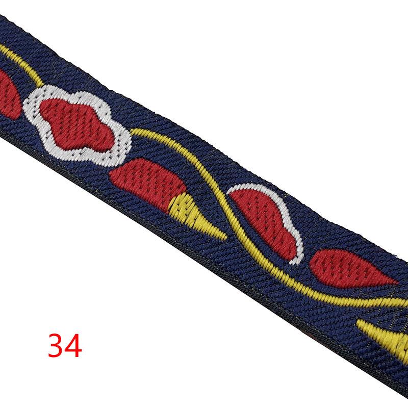 Diy handgefertigte Materialien 1 Streifen 7 Meter 2,5 cm Stickerei Ethnische Spitze Computer Jacquard Vorhang Heimtextilien Kleidung Spitzenzubehör