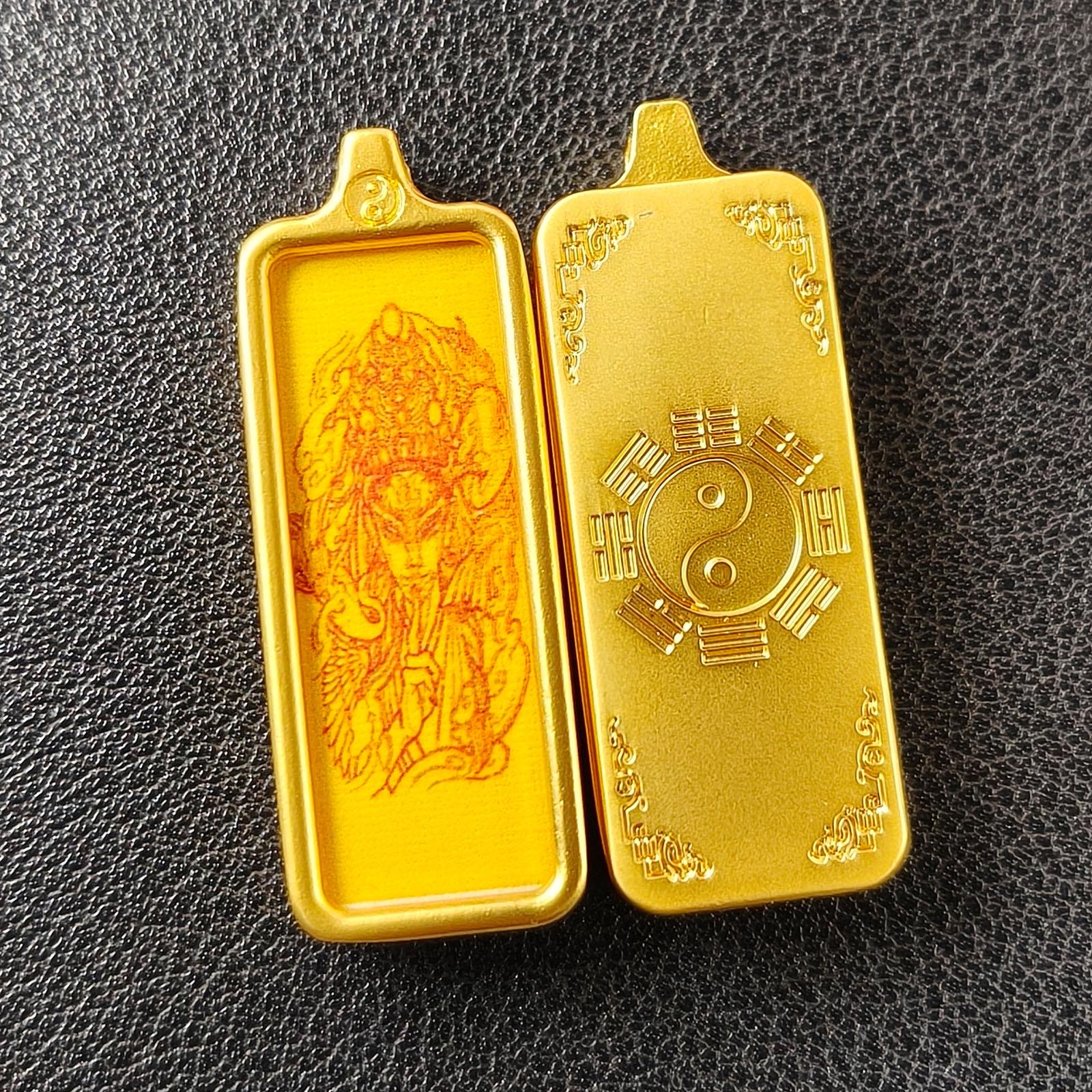 

Longhu Mountain Daoist Thangka Pendant: Zhao Gongming & Zhenwu Great Emperor Portable Thangka