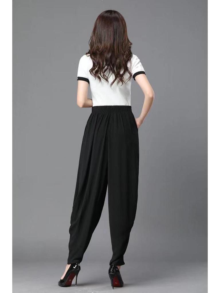 2025 Women's High Waist Casual Harem Pants - Spring/Summer Plus Size Slimming, Loose Fit, Lantern-Style Trousers