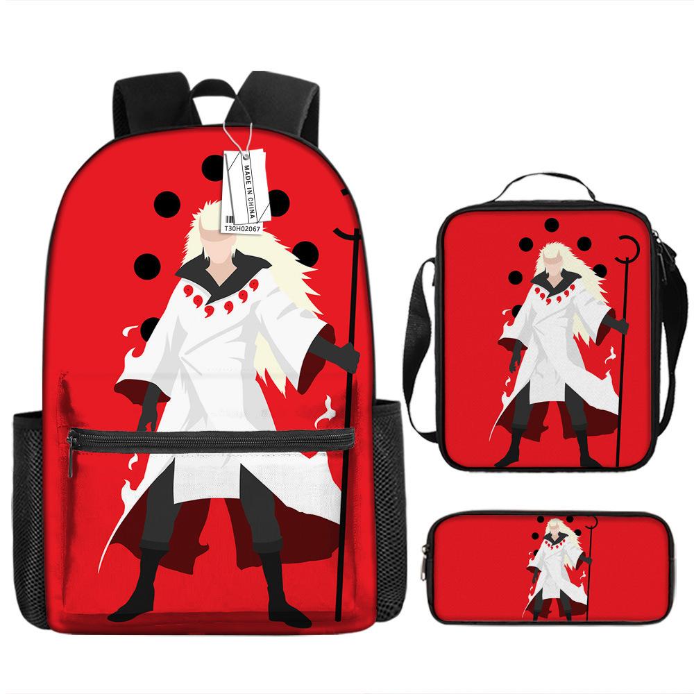 Naruto Naruto Rucksack Kakashi Naruto Uchi Grund- und Mittelschule Schultasche Kinderrucksack Dreiteiliges Set