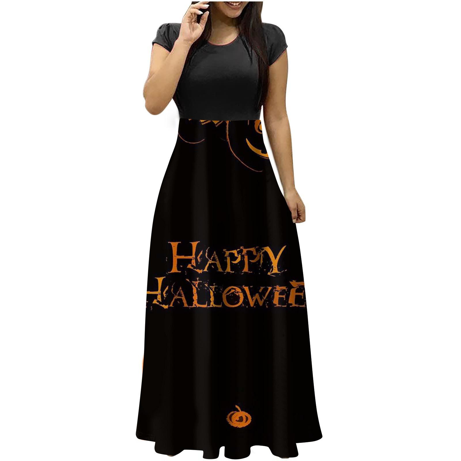 Модное женское повседневное платье с круглым вырезом и короткими рукавами с принтом — фото 3