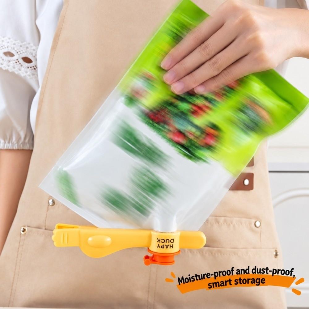 with Resealable Lid Snack Bag Clips Bag Sealer Clips  for Kitchen Seasoning and Snack Bags