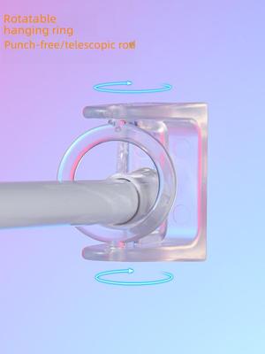 Misuo Punch-Free Rotating Telescopic Curtain Rod Hook Clip Bracket.