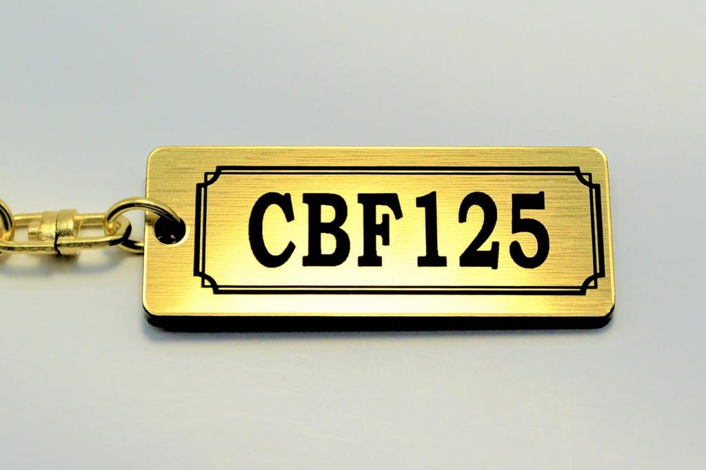 CBF125 Gold and Black Double Ring Acrylic Original Keychain Custom Accessories AA-223-1 - Muffler, Handlebars, Exterior, Mirrors, Parts,