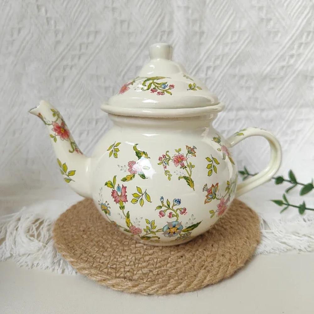 

Утолщенный эмалированный чайник с фильтром для чая, кухонный чайник, бытовой мини-кофейник для молока, можно использовать на индукционной плите, нагревать на открытом огне