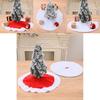 Elegant Red And White Trim Christmas Tree Skirt Soft Fabric Modern Holiday Decor