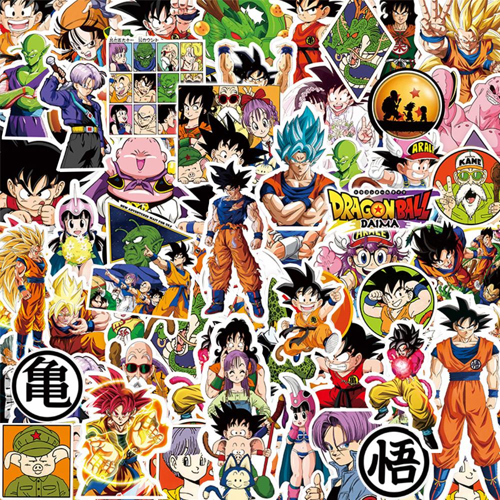 50/100pcs Japanese Anime Dragon Ball Stickers Cool Cartoon Son Goku Decals Laptop Phone Luggage Classic Manga Sticker Decoration