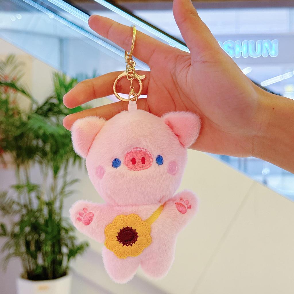 Adorable Pink Pig Plush Pendant Keychain – Cute Celebrity-Inspired Bag Charm Doll