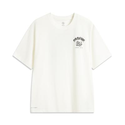 Badfive Letter Round Neck Comfortable Breathable Versatile Short Sleeve T-Shirt Men Tops Off-White AHSV697-1