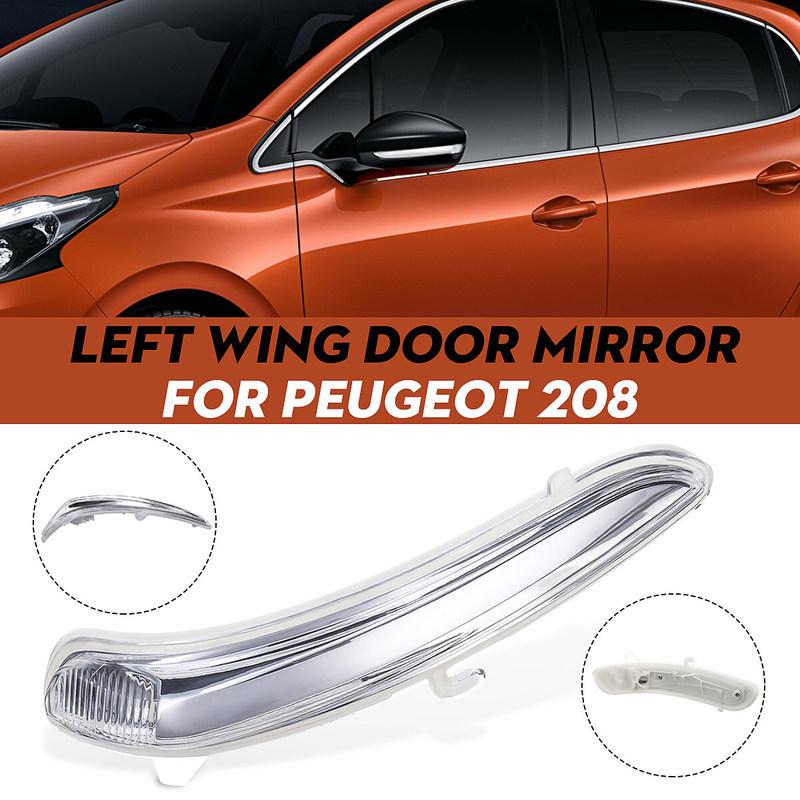 Car Door Wing Rearview Mirror Turn Signal Indicator Light Lens Cover for Peugeot 208 2008 2012-2017 1607512680 Left