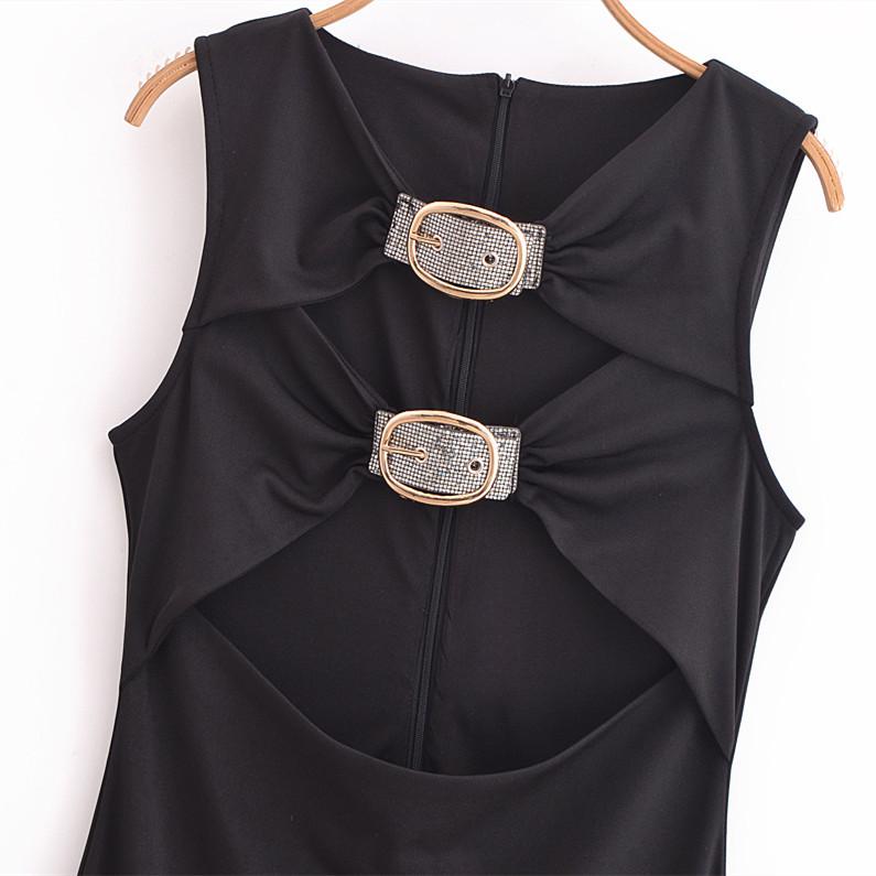 2025 Spring Women's Elegant Slim Hollow Round-Neck Sleeveless Maxi Dress