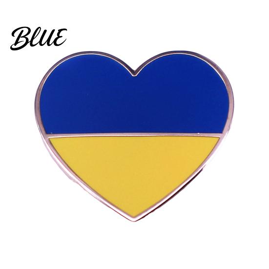 Брошь из алюминиевого сплава Флаг Украины Значок Сердце Металлическая Пуговица