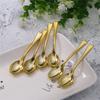24pcs Plastic Disposable Spoons Golden Mini Spoon Set Plastic Imitate Metal Flatware For Barbecue Party Picnic Kitchenware