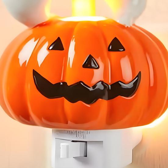 Ghost Campfire Nightlight Spooky LED Pumpkin Decorative Lights Ghost Campfire Flickering Nightlight for Halloween