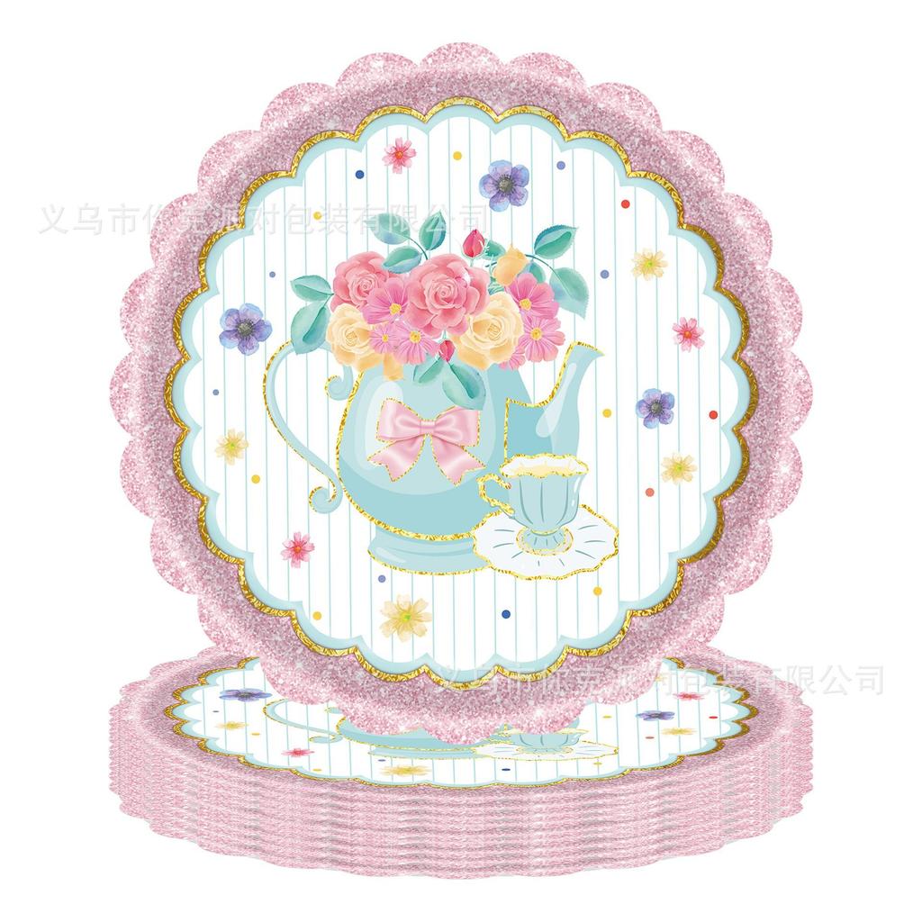 Afternoon Tea Party Tableware, Tea Party Plates, Paper Cups, Tablecloths, Birthday Decorations