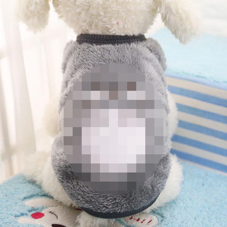 Cozy Cartoon Puppy Flannel Cat & Dog Vest - Warm Teacup Doggy Clothes for Small Pets