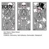 Thick PVC Window Sticker 3Pcs Halloween Skeleton Glass Stickers, Waterproof Clings, Static Decals, Wear-resistant Cling Removable Stickers