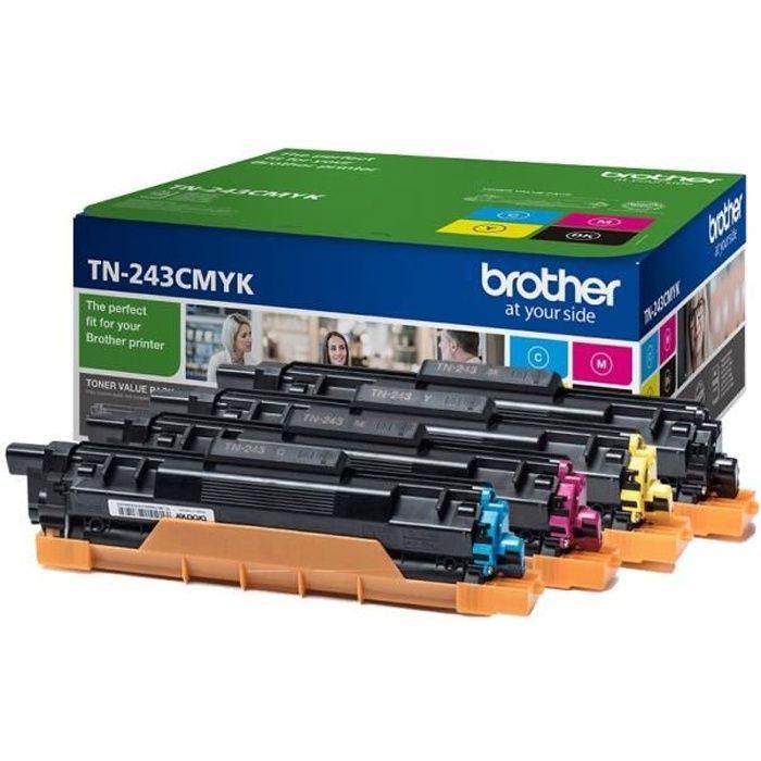 Pack 4 toners Brother TN-243CMYK - Impression jusqu'à 1 000 pages