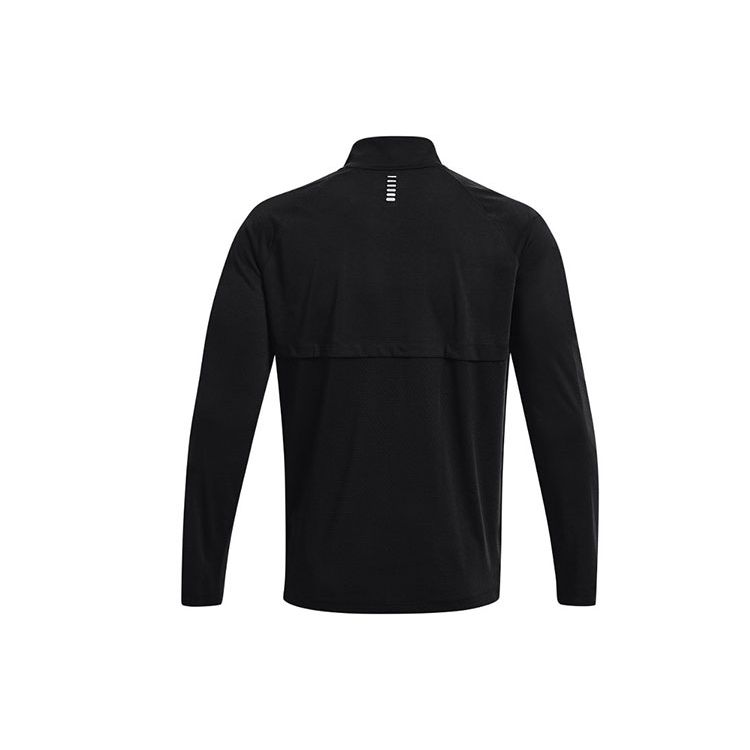 Under Armour 1/2 Zip Running Sports T-Shirt Men Tops Black 1361474-001