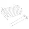 Baking Tray Skewers Air Fryer Stainless Steel Holder BBQ Rack Double Layer Grill Baking Tray Replacement Barbecue Kitchen Tools