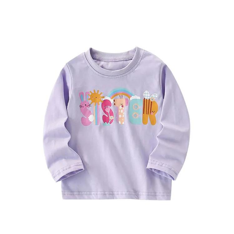 Girls T-shirts For Small And Medium-sized Children's Casual Round Neck Long-sleeved Bottoming Shirts For Children's Tops