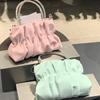 Macaron Small Fresh Portable Messenger Bag Female, Summer New Fashionable Versatile Pleated Cloud Chain Bag
