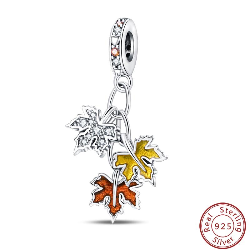 Copper Romantic Autumn Charms Beads Pumpkin Maple Leaf Scarecrow Harvest Pendant 3Mm Diy Fine Jewelry Accessories