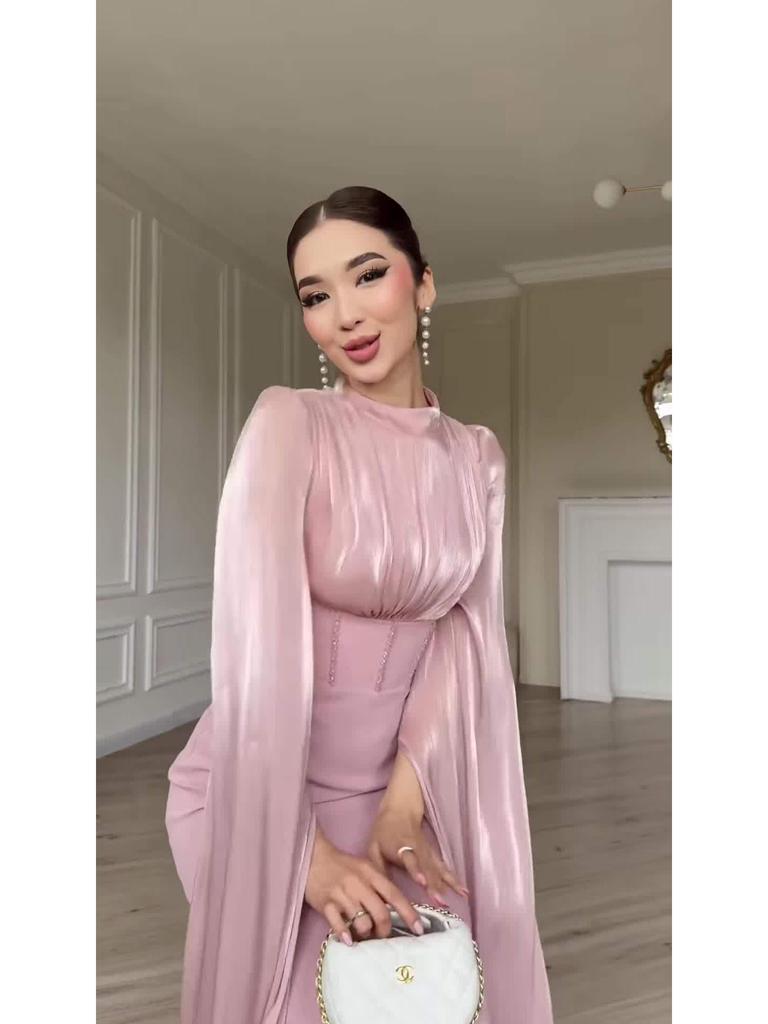 Rochie de primăvară elegantă europeană și americană 2025, cu temperament, cu mânecă lungă, mătăsoasă - Confortabilă și moale