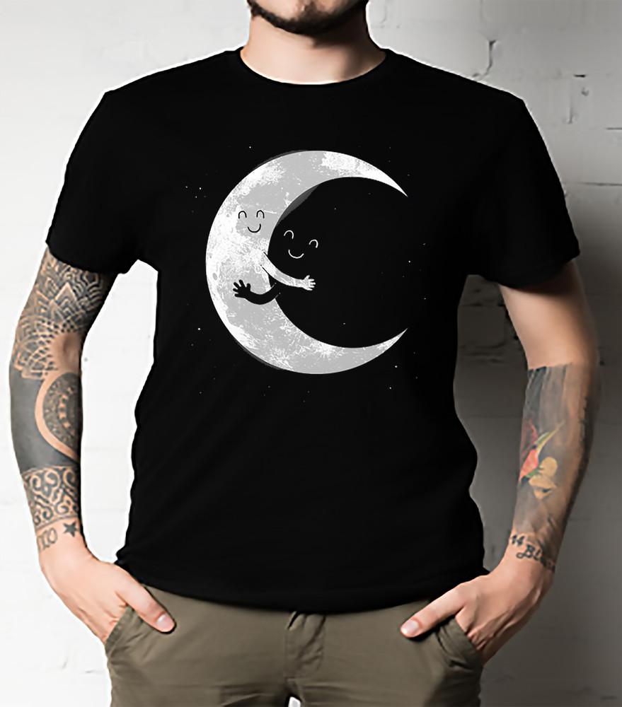 Moon Hug Smiley brodé T-shirt Essential Shirt UNISEX ALL SIZE Unisex T-Shirt XL