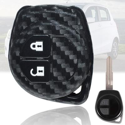 Silikon Carbon Faser Stil Auto Remote Key Shell Fall Abdeckung Fob Für Suzuki Celerio Liana Swift Splash Alto SX4 Vitara 2 Taste